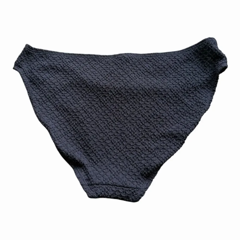 Andie x Mindy The Bikini Bottom NWT size XL in Black Textured Swimsuit